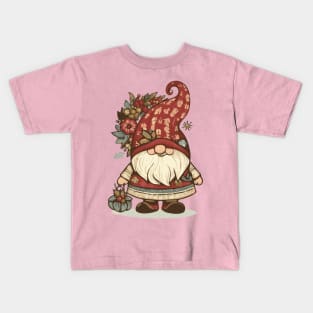 Cottagecore Santa Gnome Kids T-Shirt